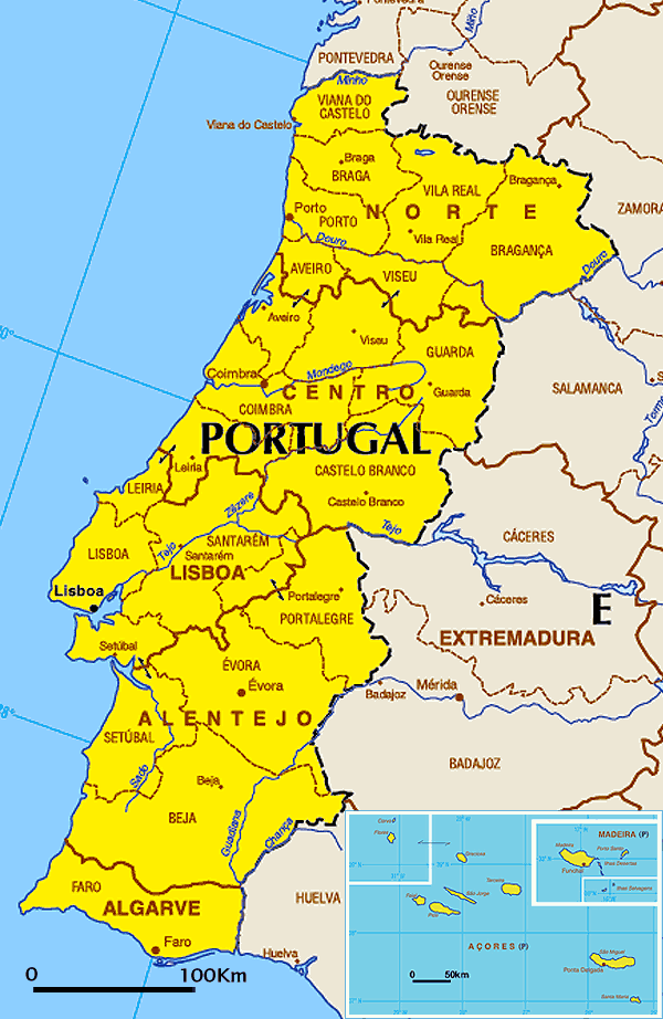Mapa de Portugal | Embaixada de Portugal - México